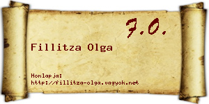 Fillitza Olga névjegykártya